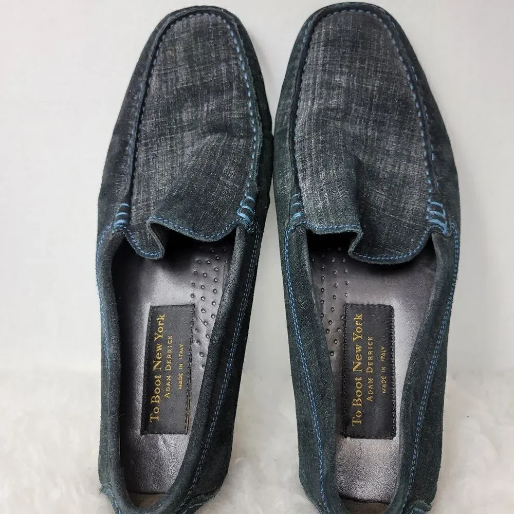 To Boot New York Men's Driving Loafer Blue Raffia  Leather Shoes Size 10 Stampe